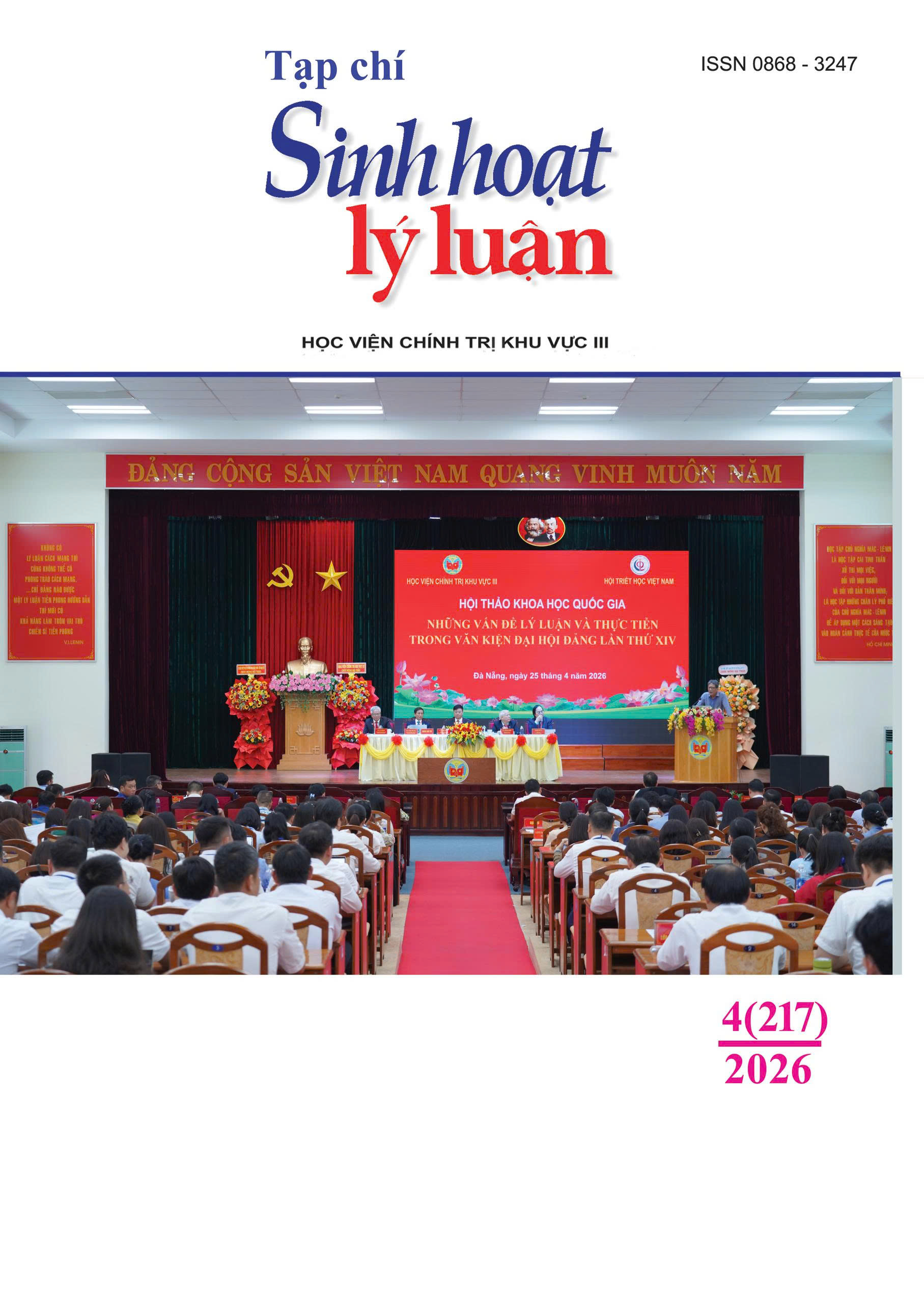 					View Vol. 217 No. 4 (2026): Tạp chí Sinh hoạt lý luận, số 4 (217), 2026
				