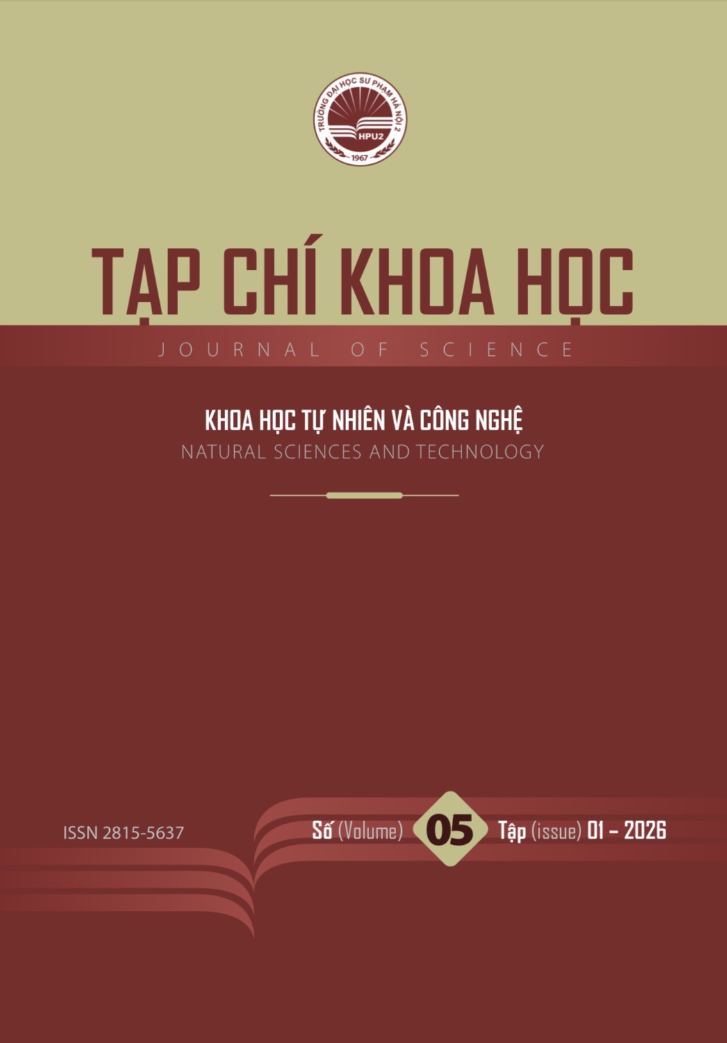 					Xem Tập 1 Số 05 (2026): HPU2 Journal of Sciences:  Natural Sciences and Technology
				
