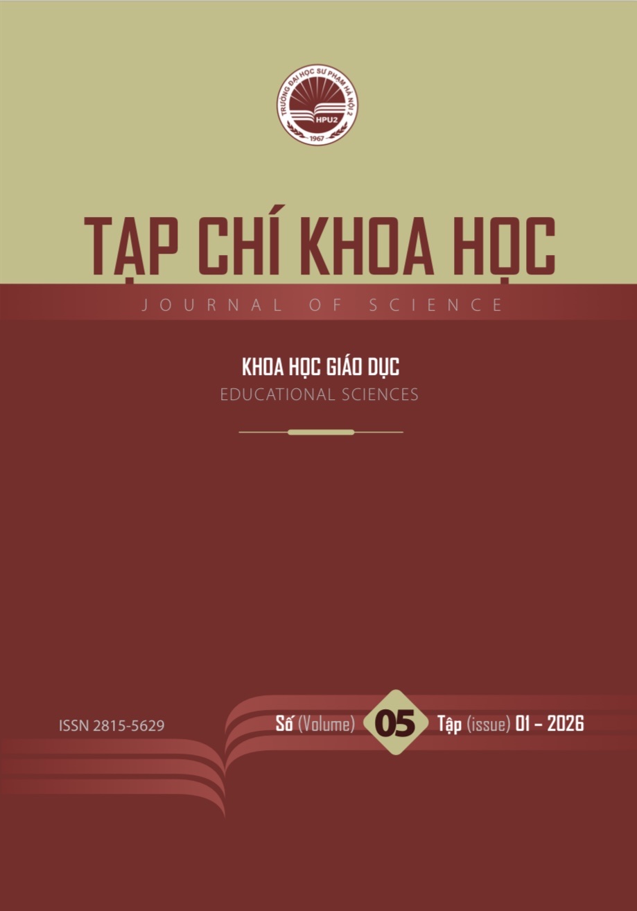 					Xem Tập 1 Số 05 (2026): Tạp chí Khoa học Trường ĐHSP Hà Nội 2: Chuyên san Khoa học Giáo dục
				