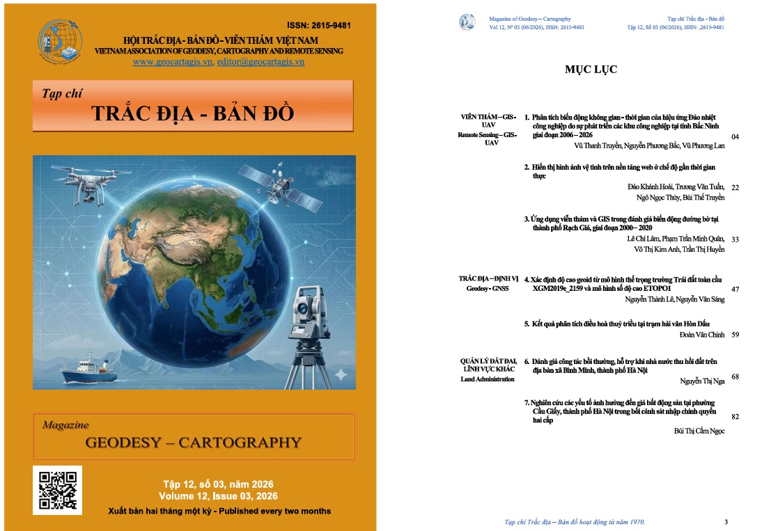 					View Vol. 12 No. 03 (2026): Magazine of Geodesy - Cartography Volume 12, Issue 03 2026
				